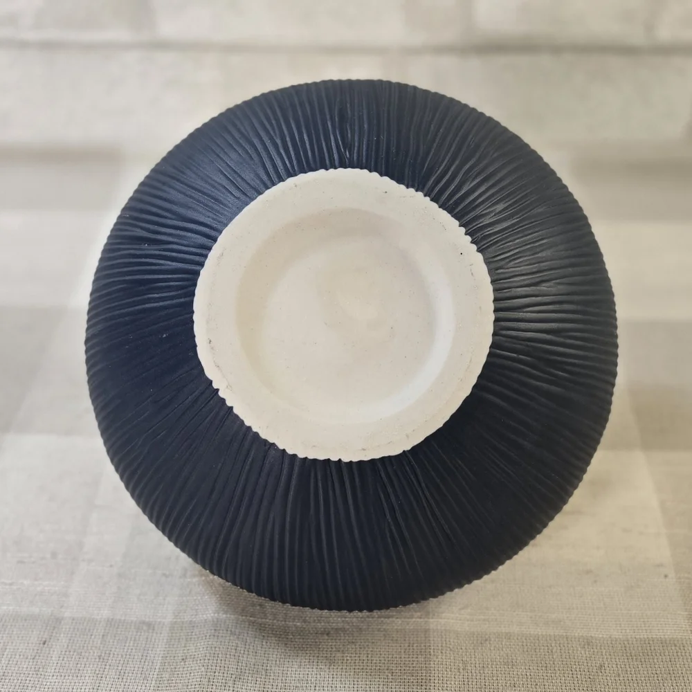 Indigo Blue Textured Ceramic Table Round Bud Ikebana Vase 8